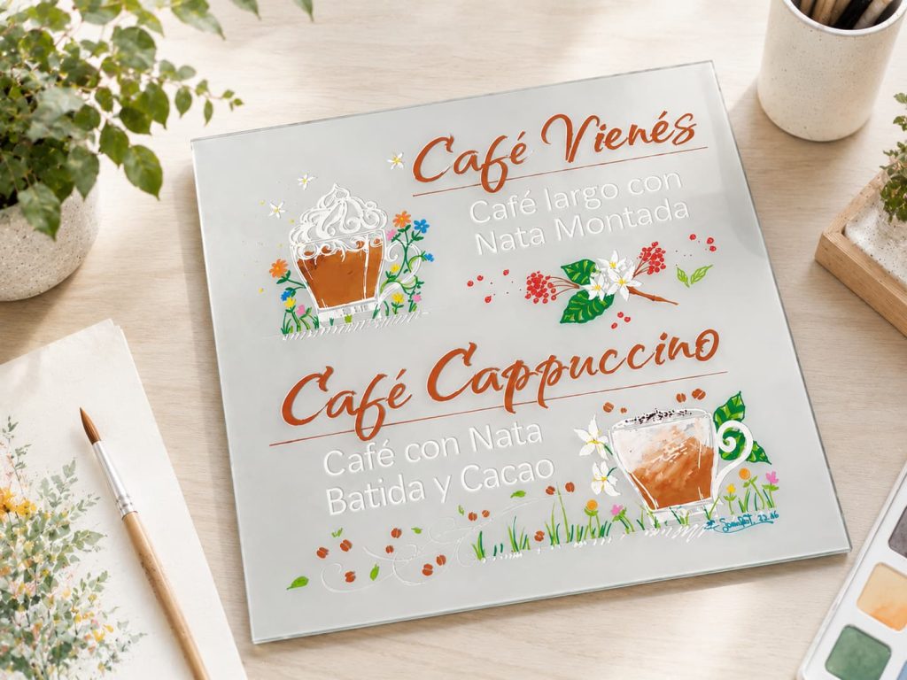 cartel vienés y cappuccino helados italianos gran via 26 red